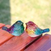 Crystal Colorful Bird Figurine 2 Pcs - Glass Bird Animal