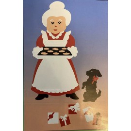 Stik-EES Christmas Decorations Mrs. Santa Claus Vintage Stik-EES Decals Window Clings NEW