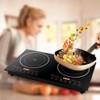 DYRABREST Electric Dual Induction Cooktop,Countertop Double Burner with Adjustable Temperature-Portable
