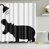 Hippo Shower Curtain, Funny Shower Curtain Set Shower Curtains for