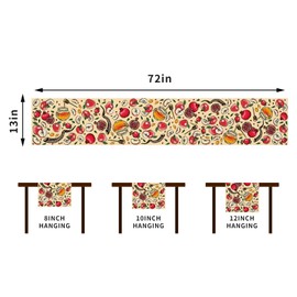 Rvsticty Linen Rosh Hashanah Table Runner Rosh Hashanah Tablecloth Jewish New Year Shana Tova Decor Rosh Hashanah Home Table Decorations and Supplies-13×72''