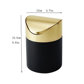 ENGENDER Garbage Can for Office Metal Drum-Shaped Trash Can Pedal Type Waste Storage Box Cover Home School Waste Paper Basket for Office Indoor Bathroom Trash Can (Size : B)