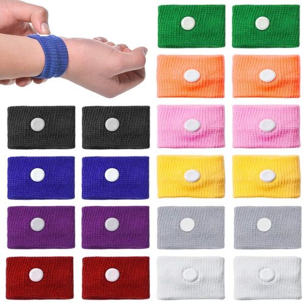 SITAKE 10 Pairs Motion Sickness Wristbands for Kids Bracelet, Pregnancy Anti Nausea Wristband for Sea Car Flying Pregnant Travel Sickness, Seasick Wristbands for Pregnancy Children Adults (10 Colors)