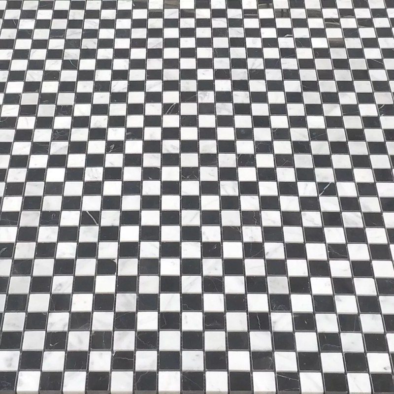 Stone Center Online C241XP Carrara White Nero Marquina Marble 1x1