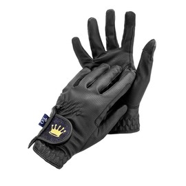 Equestrian Queen - Functional Women's Riding Gloves with Touchscreen Compatibility, Non-Slip Grip and Elegant Design - Perfect for Equestrian Sports - for Women and Girls - Bali (Black, S)