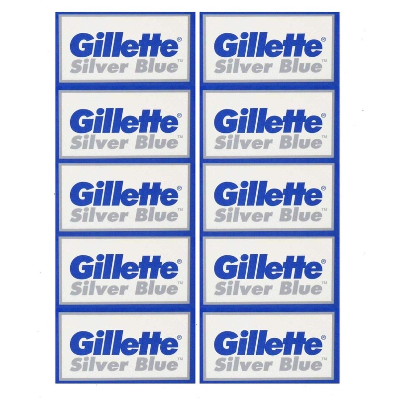 50 Silver Blue Double Edge Razor Stainless Blades Made in