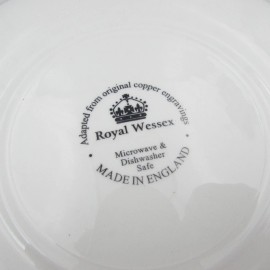 Royal Wessex Churchill Queens England Calico Blue Dinner Plates - Set of Four