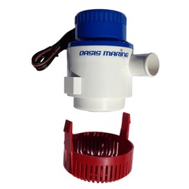 OASIS MARINE 3700 GPH 12V Submersible Marine Bilge Pump for Boats – Saltwater & Freshwater, 1.5" Hose Outlet, Separate Float Switch Included, Heavy Duty, Stainless Steel Shaft, Corrosion Resistant