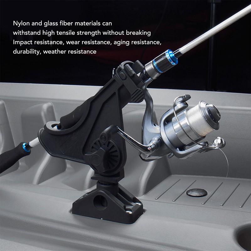 Fishing Rod Holder Clamp Base 360° Adjustable Rotating Weatherproof Open
