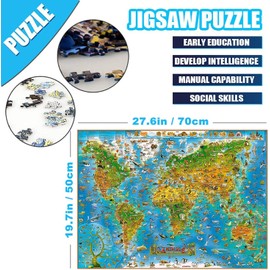 Puzzle for Adults 1000 Pieces Animals of the World 70 x 50 cm Puzzles for Adults Educational Game Challenge Toy 1000 Pieces Puzzles for Adults Children