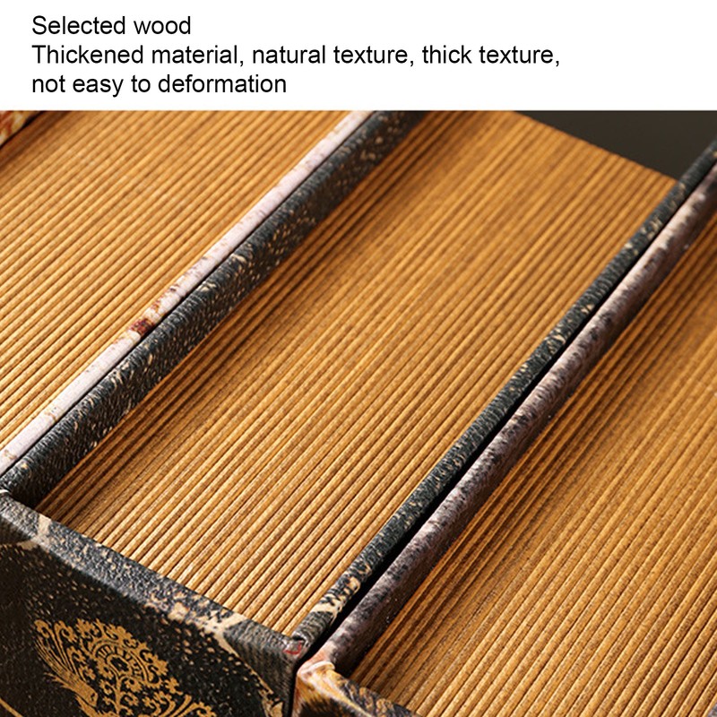 Book Shape Storage Box Large Capacity Wooden European Style Decorative