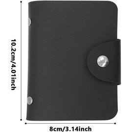 Fat-catz-copy-catz 24 Slots Black Card Holder Credit Card Holder PU Leather Card Wallet Travel Card Holder Wallet Debit Bank Card Organiser Business Wallet