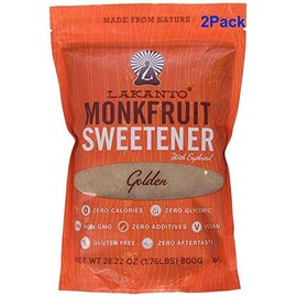 Monk Fruit Sweetener All Natural Sugar Substitute, Golden, 28.22 Ounce (Pack of 2)