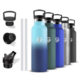 Stainless Steel Water Bottle, Thermos Flask, 500 ml, BPA-Free, Water Bottle with Straw, Insulated Flask, Double-Walled, Children's Water Bottle, Leak-Proof, for School, Office, Camping, Travel