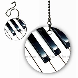 the fun things 2 x Music Piano Keys Ceiling Fan Lighting Pull Chain Extension Chain + Charm