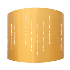 Royal Designs Do It Yourself Metallic Stencil Design Shallow Drum Hardback Lamp Shade, UNO Drop Fitter, Polished Gold, 10" x 10" x 8.5"