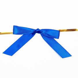 Decoration for All Occasions 50 Royal Blue 3" Pre Tied Satin Ribbon Twist Tie Bows Birthday Favor Decorations DFAO-1-Z8541