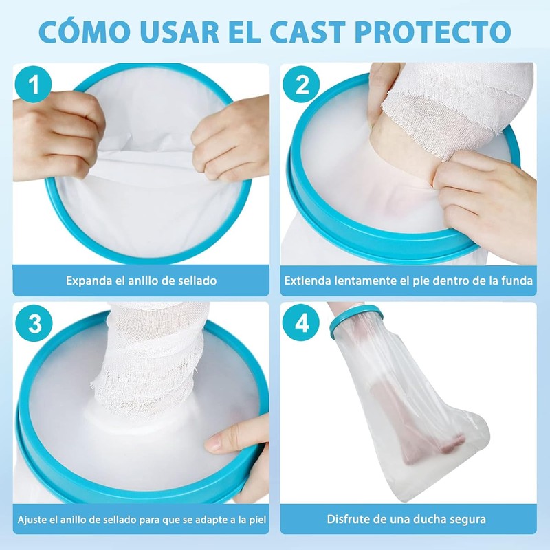 Cubierta Impermeable para Pierna Adulto para Ducha y Baño Reutilizable