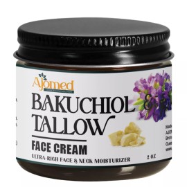 AJOMED Cosmetics and Wellness Beef tallow face cream with 2% Bakuchiol oil face moisturizer- Handmade natural