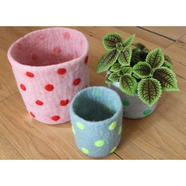 Maharanis Fairtrade Felt Storage Organiser Planters Set of 3