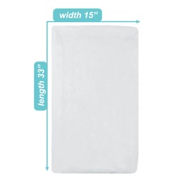 TL Care 15" x 33" Fitted Bassinet Sheet, 100% Natural Cotton Supreme Jersey Knit, White, Soft Breathable, for Boys and Girls