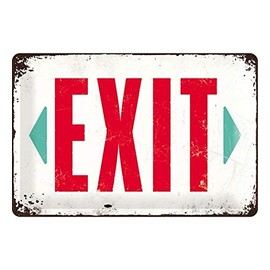 Nostalgic Art 22218 Exit Warning Sign 20 x 30 CM