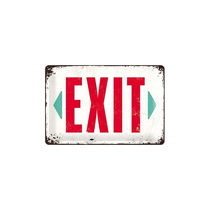 Nostalgic Art 22218 Exit Warning Sign 20 x 30 CM