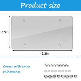 2-Pack Unbreakable Clear License Plate Frames, Slim Design, Rust-Proof Plasitc Holder, Fits All Standard Plates, Screws Included(Tape A)