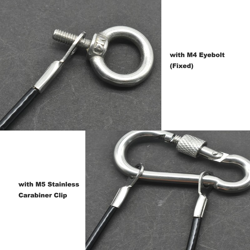 Floyutin 10 Pcs 1/8"(3mm) Wire 40" Vinyl Coated Stainless Steel