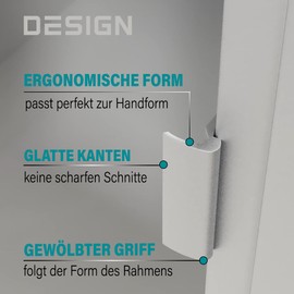 VOOXA Premium Aluminium Balcony Door Handle + Mounting Screws Silver Colour Matt Curved Handle Comfortable Handling for Balcony / Patio Door Exterior