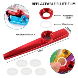 Kazoo Set of 14 Metal Kazoo Metal Aluminium Alloy Kasu Musical Instruments in 7 Colours Kazoo for Teenagers and Music Lovers Beginners Adults Party Favours Gifts