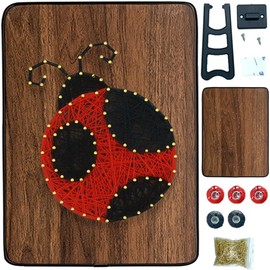 BAZIMA DIY String Art Kit for Beginner, DIY Ladybug Craft Kit,Unique Gift,Craft Kit for Holidays, Black