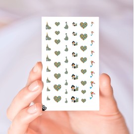 Princess Autism Awareness Clear Vinyl (Cut, Peel, & Stick) Nail Designs