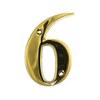Beautiful 3 Inch Bevelled Edge Polished Gold Door Number 6