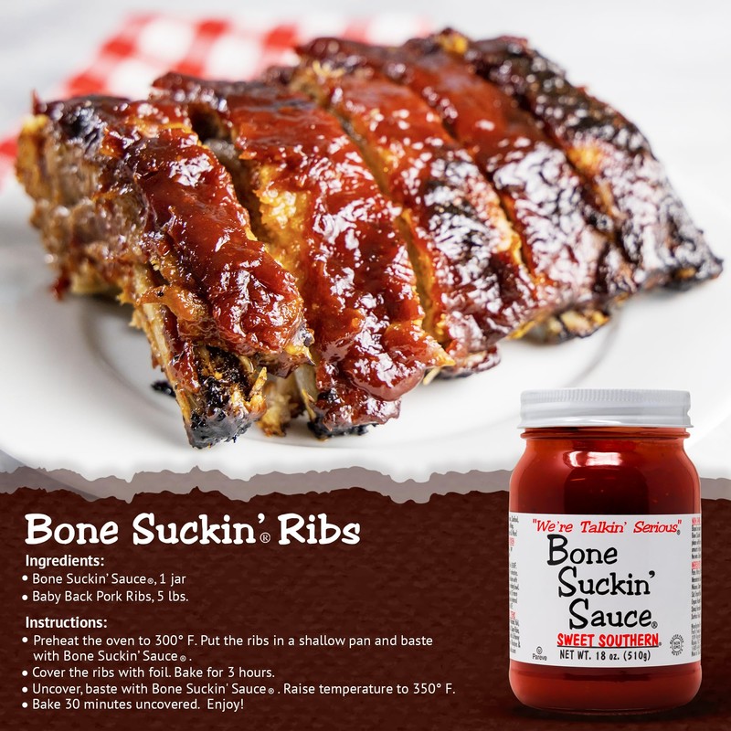 Bone Suckin' Sauce Sweet Southern BBQ Sauce, Gluten-Free, Non-GMO, Kosher,