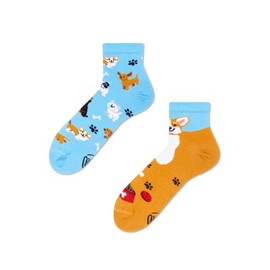 Many Mornings - Mismatched Quarter Socks - Playful Dog, PLAYFUL DOG QUARTER