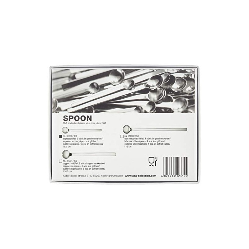 ASA 31000/950 Spoon Espresso Spoon Stainless Steel 9.5 cm