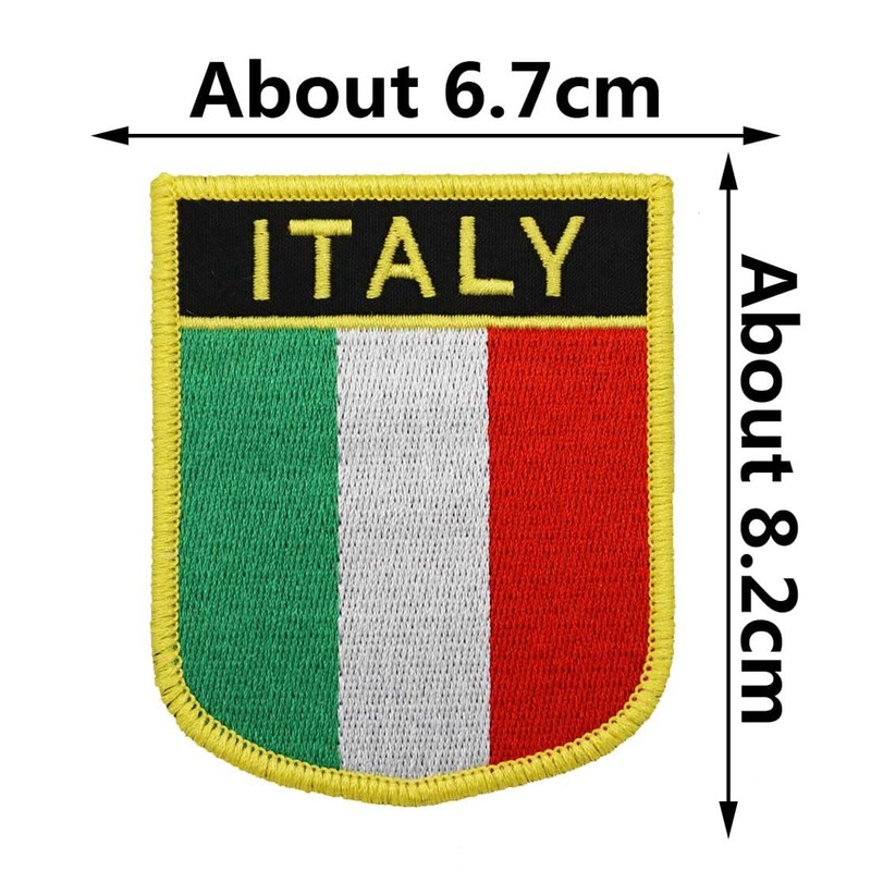 2 Stück Italien Militär Stickerei Patch Schild Abzeichen mit Haken
