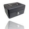 Requisite Needs Metal Money Box Tin 6" Steel Cash Safe