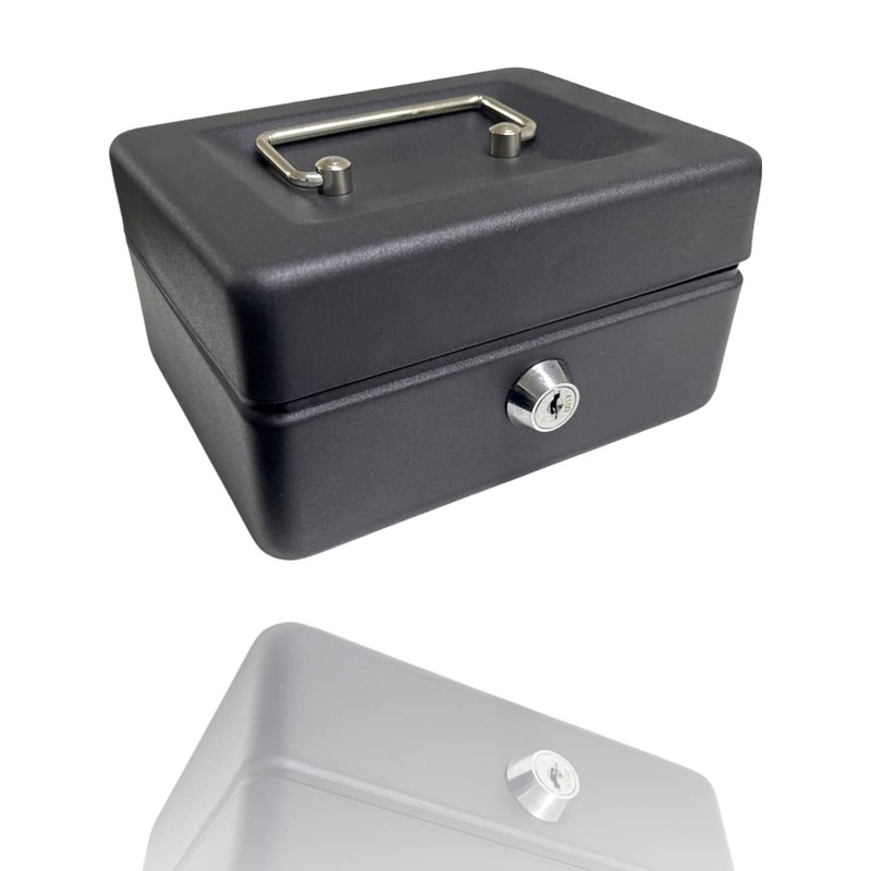 Requisite Needs Metal Money Box Tin 6" Steel Cash Safe