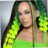 SAFIGLE 2pcs Gradient Colored Ponytail Wig Extensions for Bubble Braid