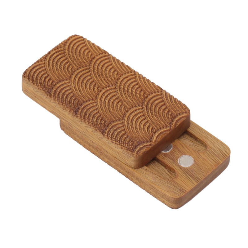 Fidget Slider Green Sandalwood Water Ripples Designed Magnetic Push Slider