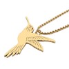 YINYA Stainless Steel Cute Hummingbird Necklace Pendant Bird Animals 18K