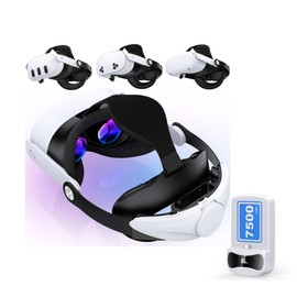 Kawaye Battery Head Strap for Meta Quest 2/Quest 3S/Quest 3, 7500mAh Battery Pack Extend 3-4H Playtime, Adjustable VR Headset Strap with Soft Cushion Enhanced Support&Reduce Pressure