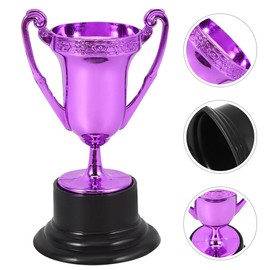 Milisten Plastic Award Trophy Cup, Small Reward Prizes Trophy Simulation Trophy Sports Tournament Winning Prizes for Boy Girl Football Soccer Baseball Prop Purple