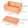 Xuanmuque 5-Pack Collapsible Plastic Storage Baskets for Organizing with Handle,