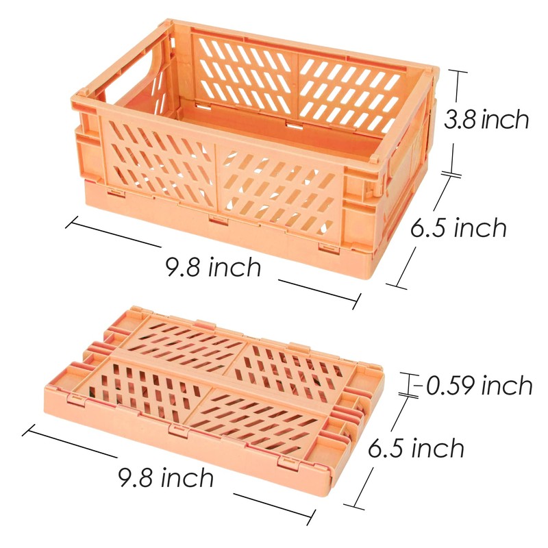 Xuanmuque 5-Pack Collapsible Plastic Storage Baskets for Organizing with Handle,
