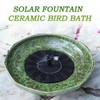 Solar Fountain Ceramic Bird Bath,Bird Bath for Ourside,Outdoor Fountain Bird