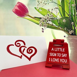 A Little Love Themed Mini Sign Ornaments, Romantic Love Language Plaque for Home Decorative (2 Pcs)