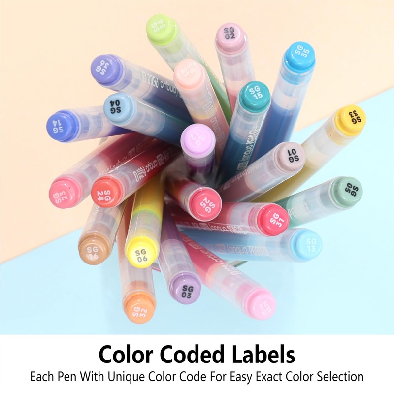 Xipan Jumbo Glitter Gel Pens Set of 12, Shimmer Sparkle
